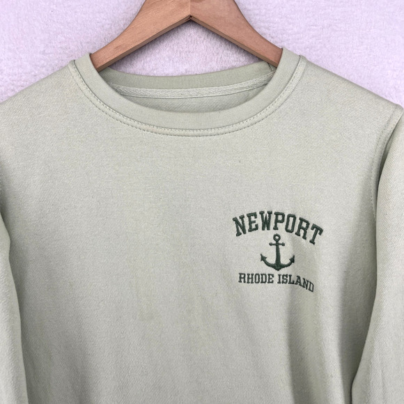 NEWPORT Sweatshirt Mens S RHODE ISLAND Anchor Fleece Pullover Cotton Blend Green - Picture 1 of 13